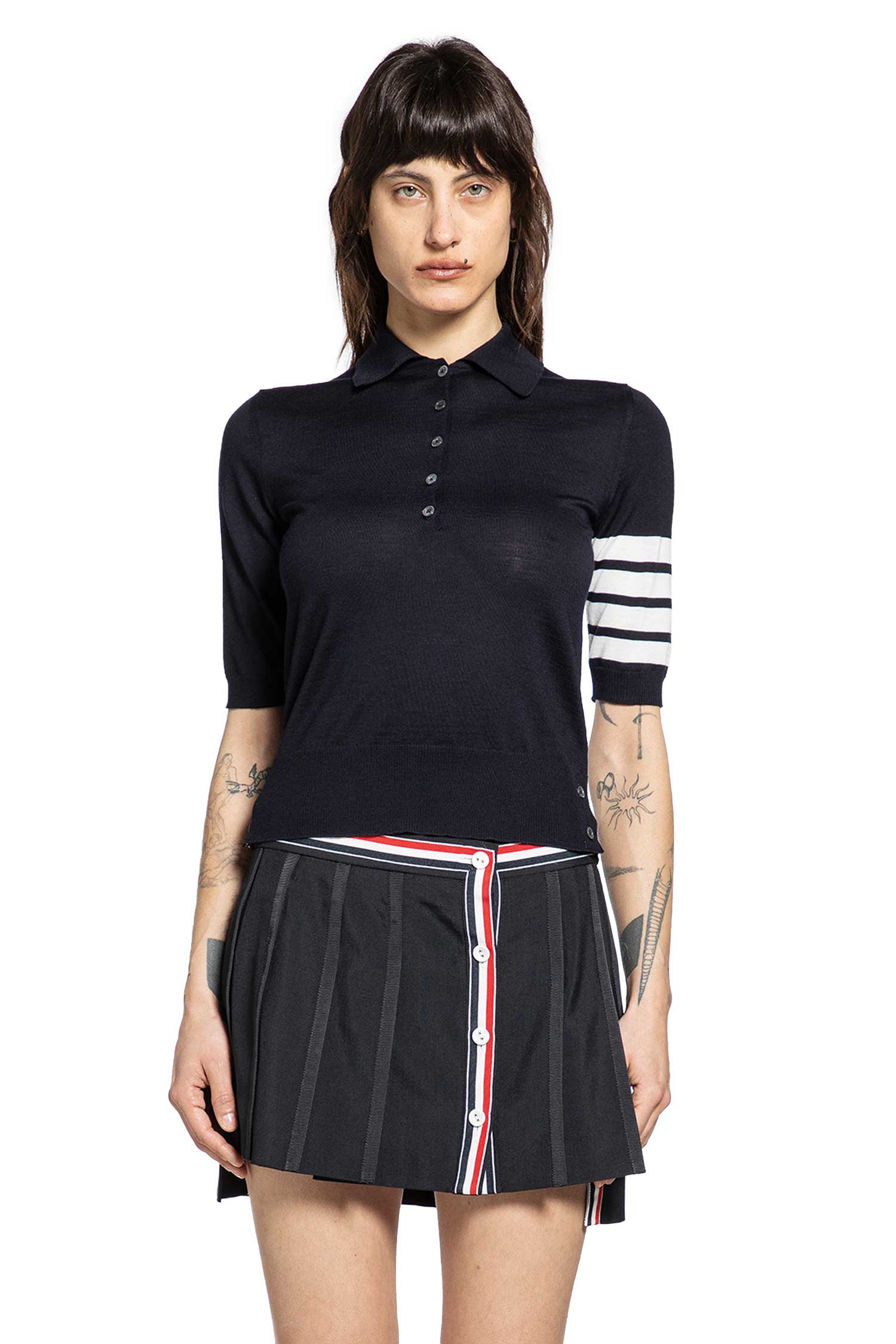 4-Bar Polo in Fine Merino Wool