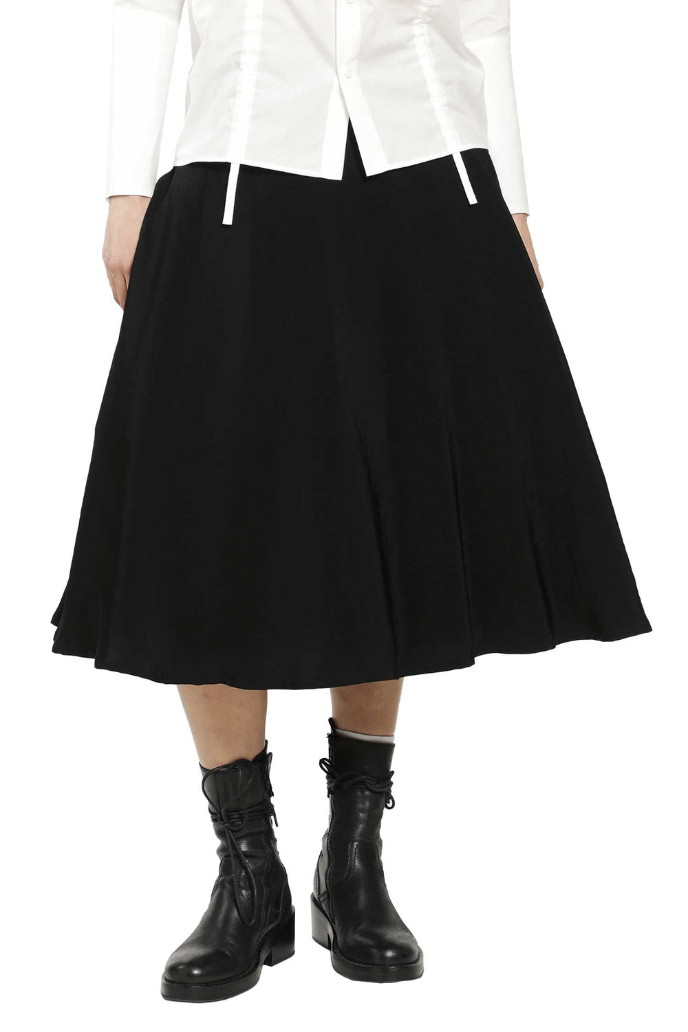 YOHJI YAMAMOTO Crepe de Chine Gather Petticoat Skirt woman