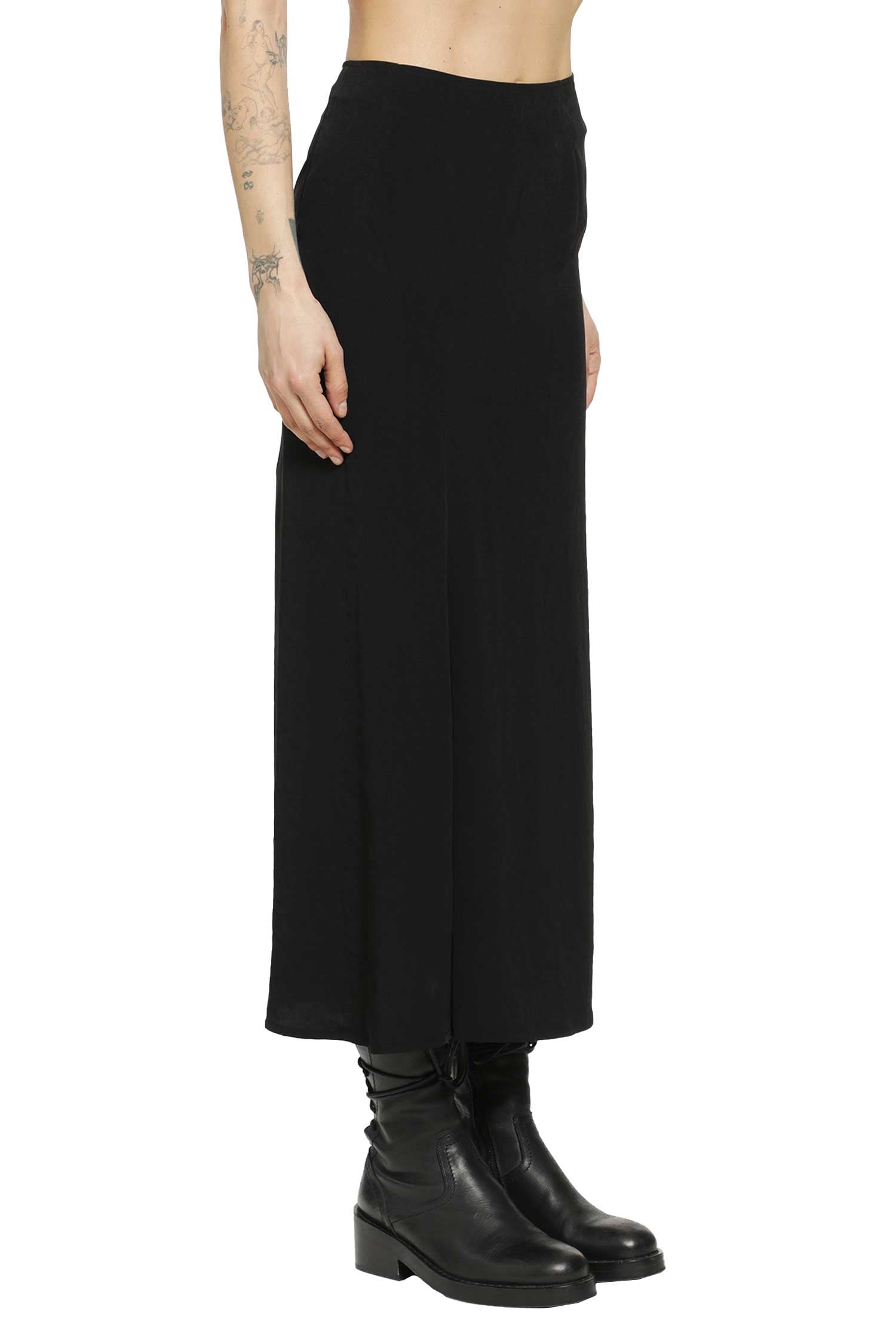 Crepe de Chine Diagonal Cutting Long Skirt