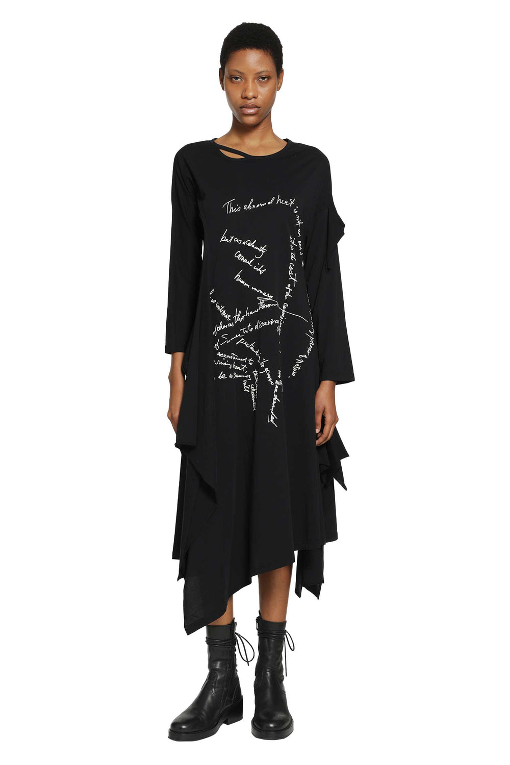 YOHJI YAMAMOTO Handwriting Print Dress woman