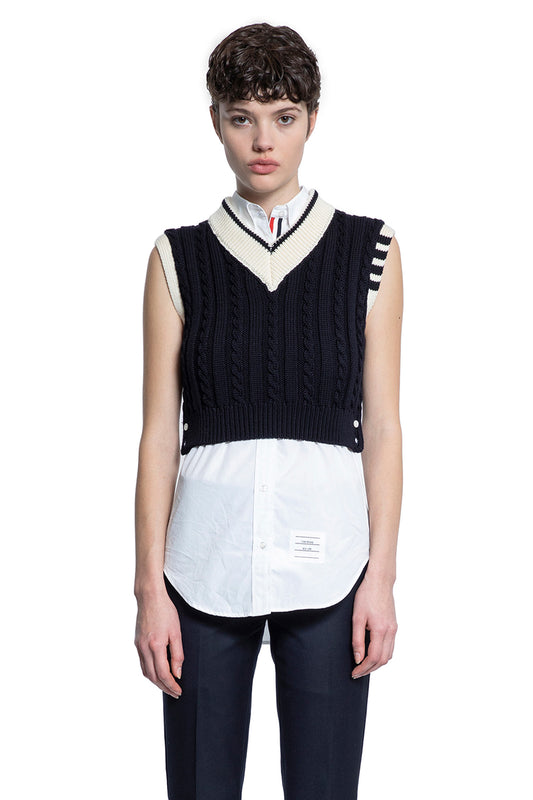 THOM BROWNE WOMAN BLUE KNITWEAR