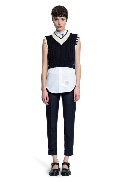 THOM BROWNE WOMAN BLUE KNITWEAR