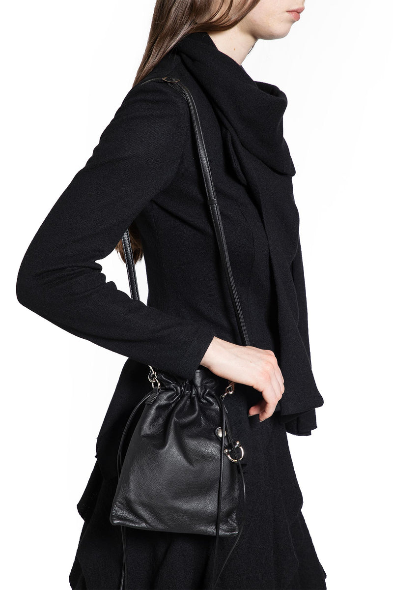 Drawstring Leather Shoulder Bag