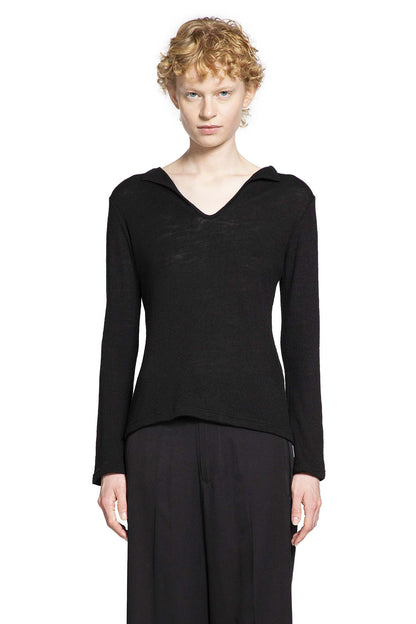 YOHJI YAMAMOTO WOMAN BLACK T-SHIRTS & TANK TOPS