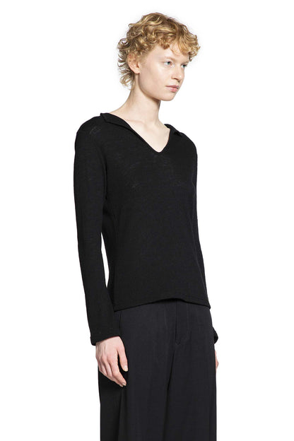 YOHJI YAMAMOTO WOMAN BLACK T-SHIRTS & TANK TOPS