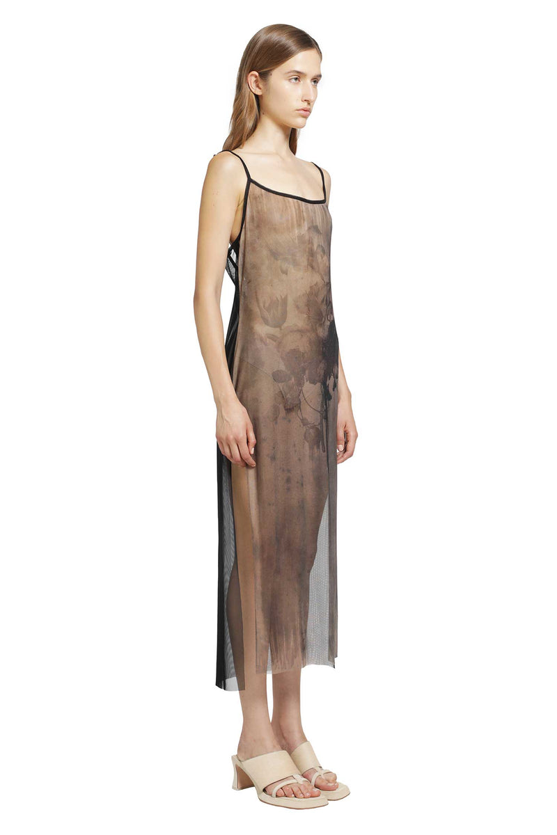 IA LONDON Sheer Slip Midi Dress woman