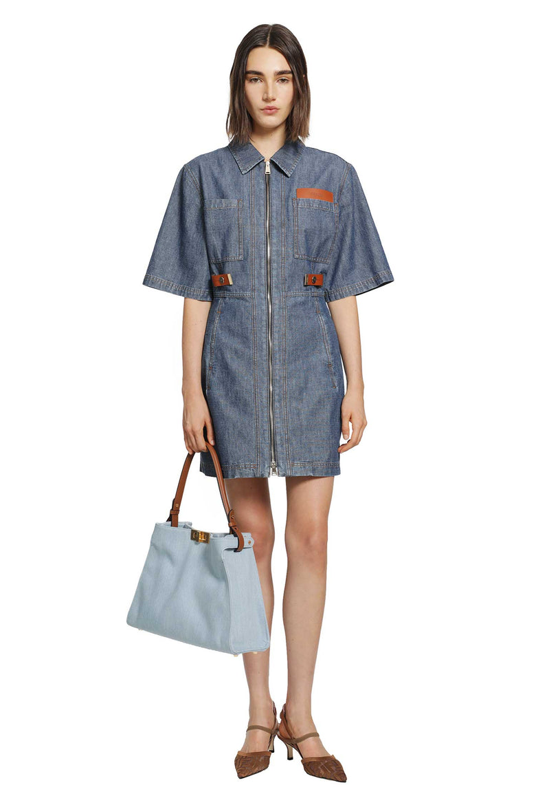 FENDI Chambray Denim Shirt Dress woman