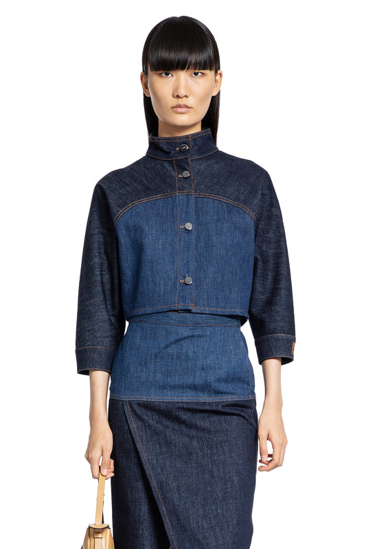 FENDI WOMAN BLUE JACKETS