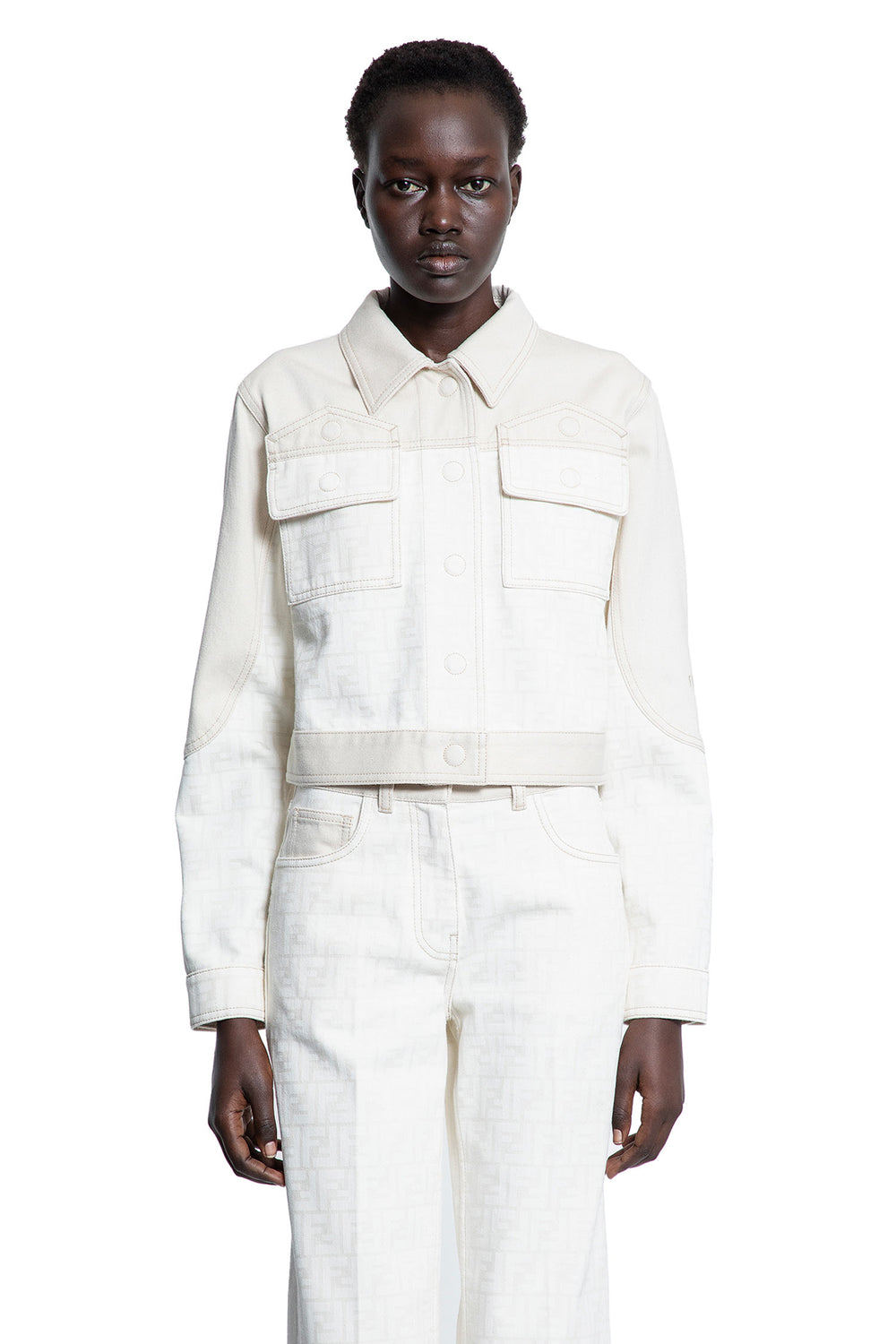 FENDI WOMAN OFF-WHITE JACKETS