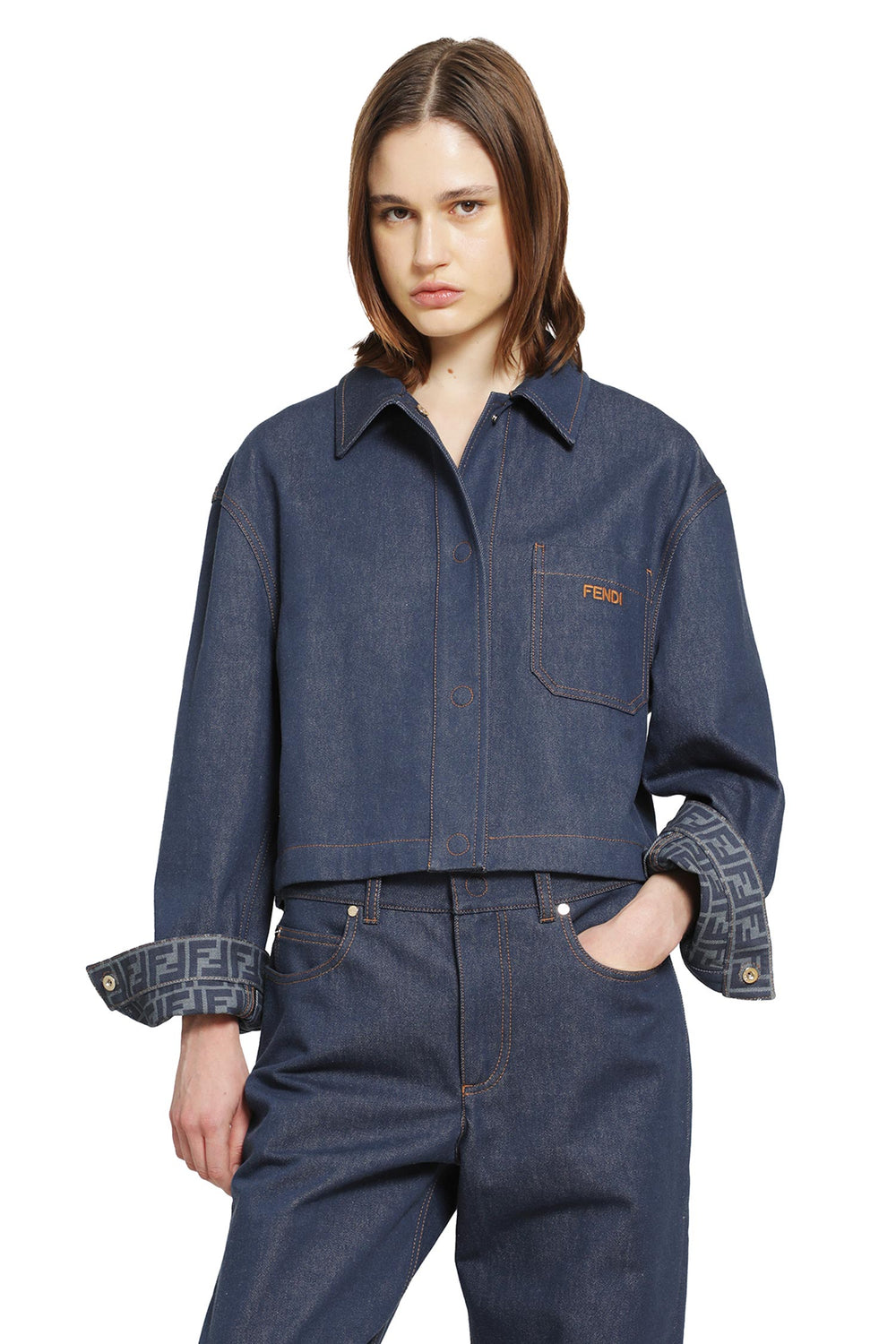 FENDI Cropped Denim Jacket woman