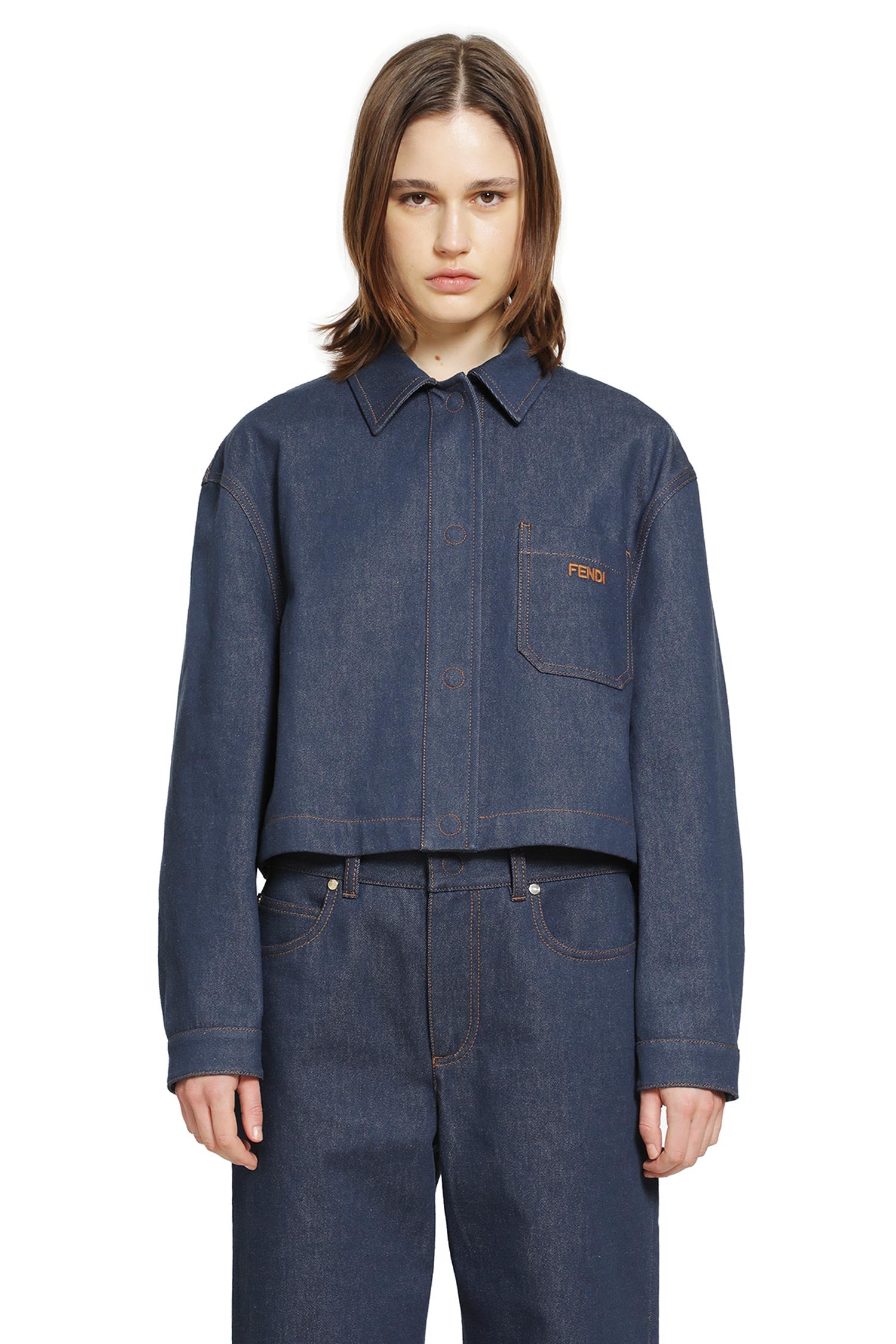 FENDI Cropped Denim Jacket woman