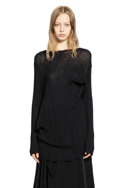 YOHJI YAMAMOTO WOMAN BLACK T-SHIRTS & TANK TOPS