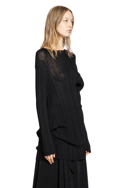 YOHJI YAMAMOTO WOMAN BLACK T-SHIRTS & TANK TOPS