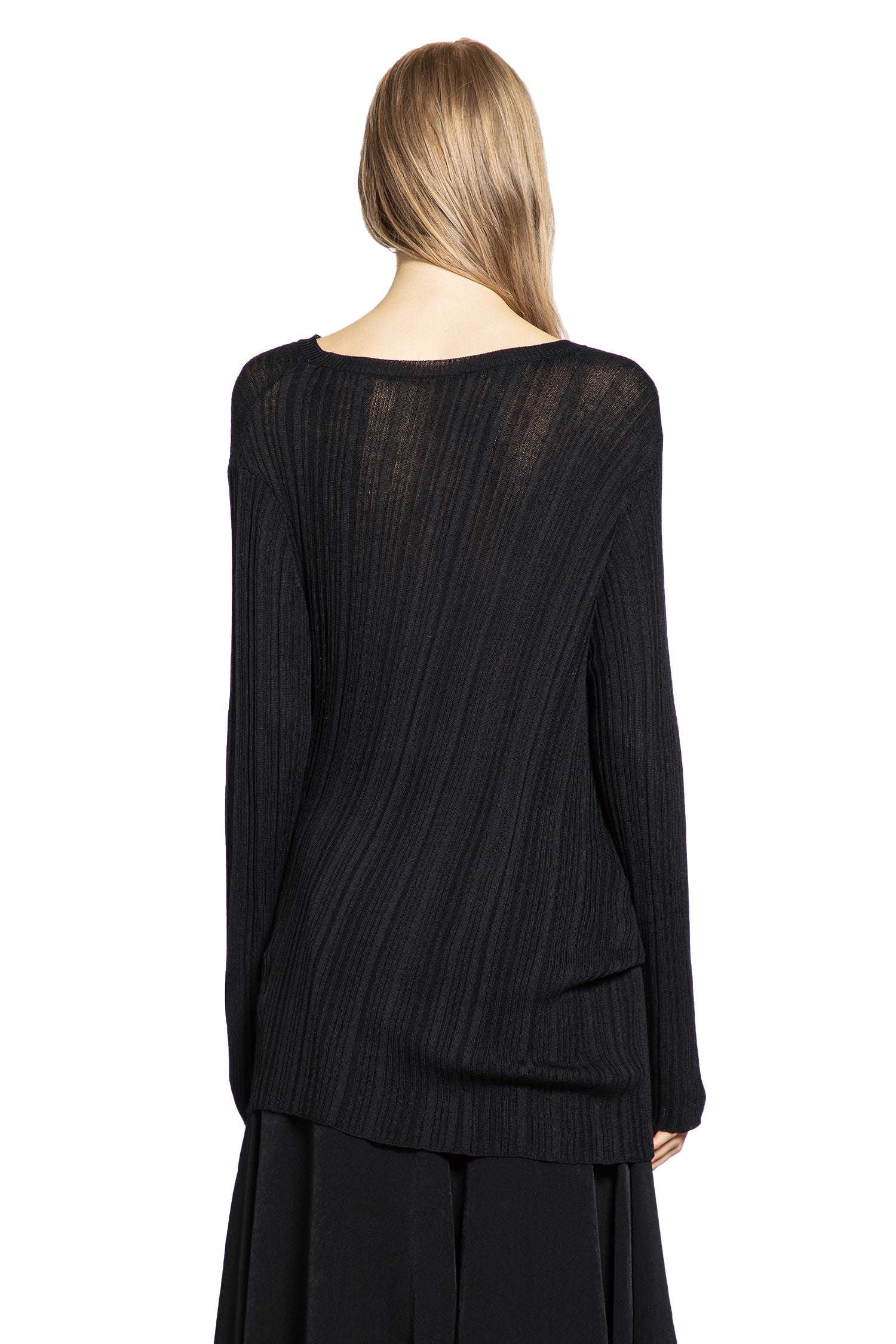 YOHJI YAMAMOTO WOMAN BLACK T-SHIRTS & TANK TOPS