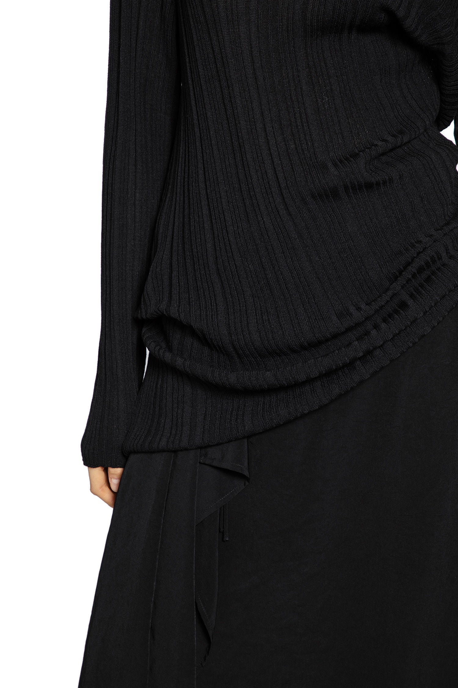 YOHJI YAMAMOTO WOMAN BLACK T-SHIRTS & TANK TOPS