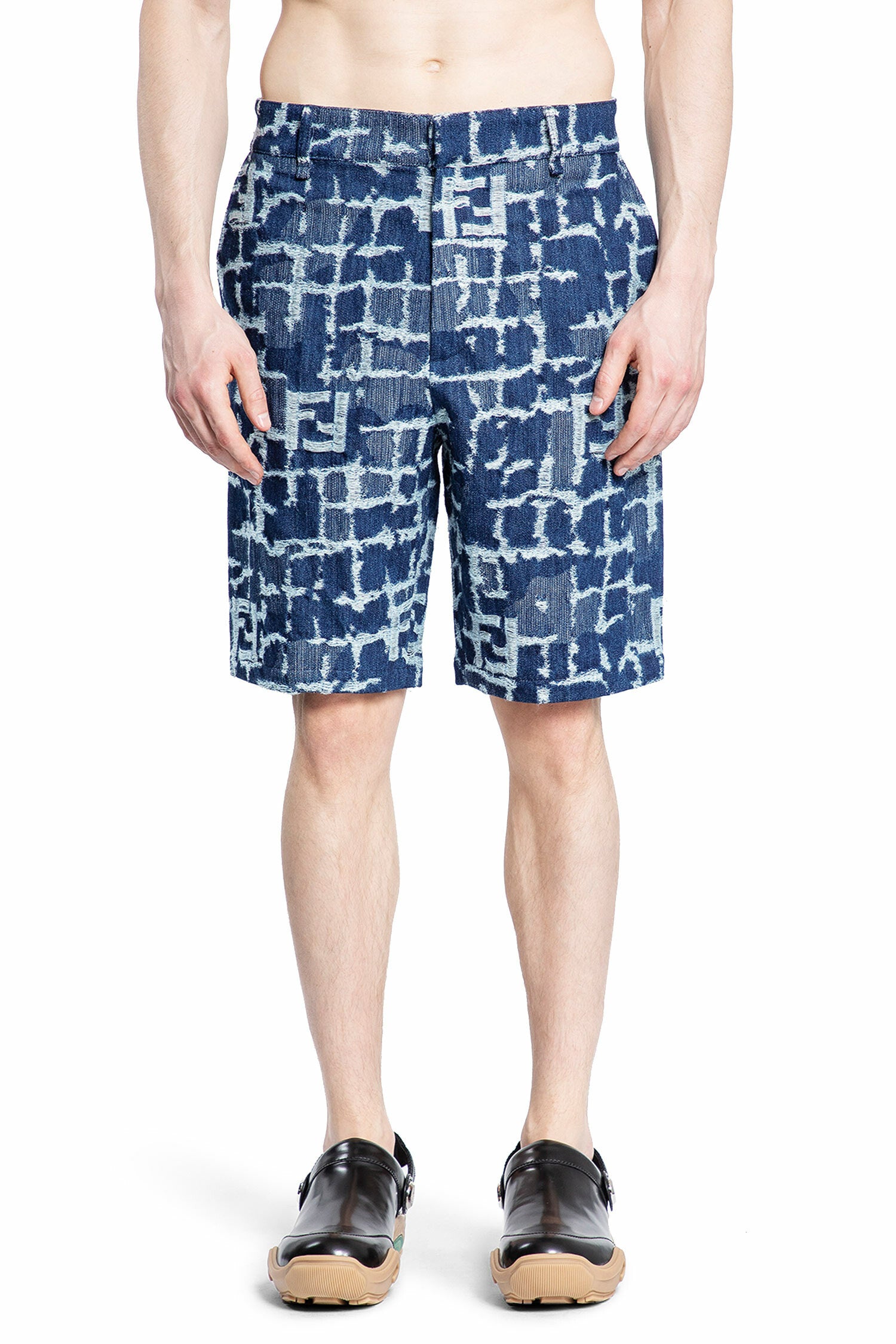 FENDI MAN BLUE SHORTS & SKIRTS