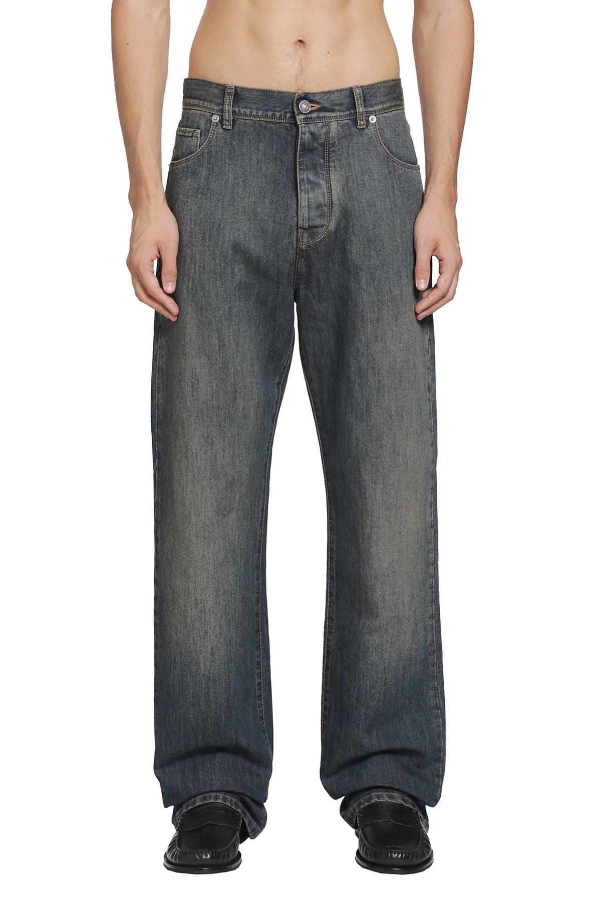 FENDI Washed Denim Long Jeans man