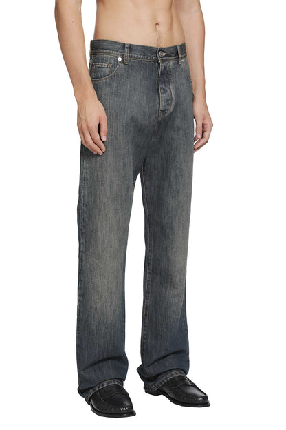 Washed Denim Long Jeans