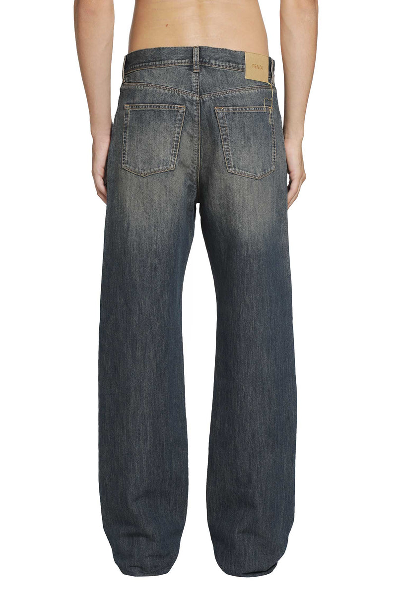 FENDI Washed Denim Long Jeans man