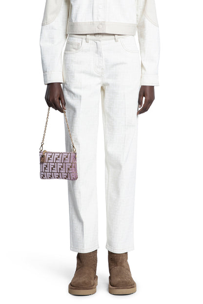 FENDI WOMAN OFF-WHITE JEANS