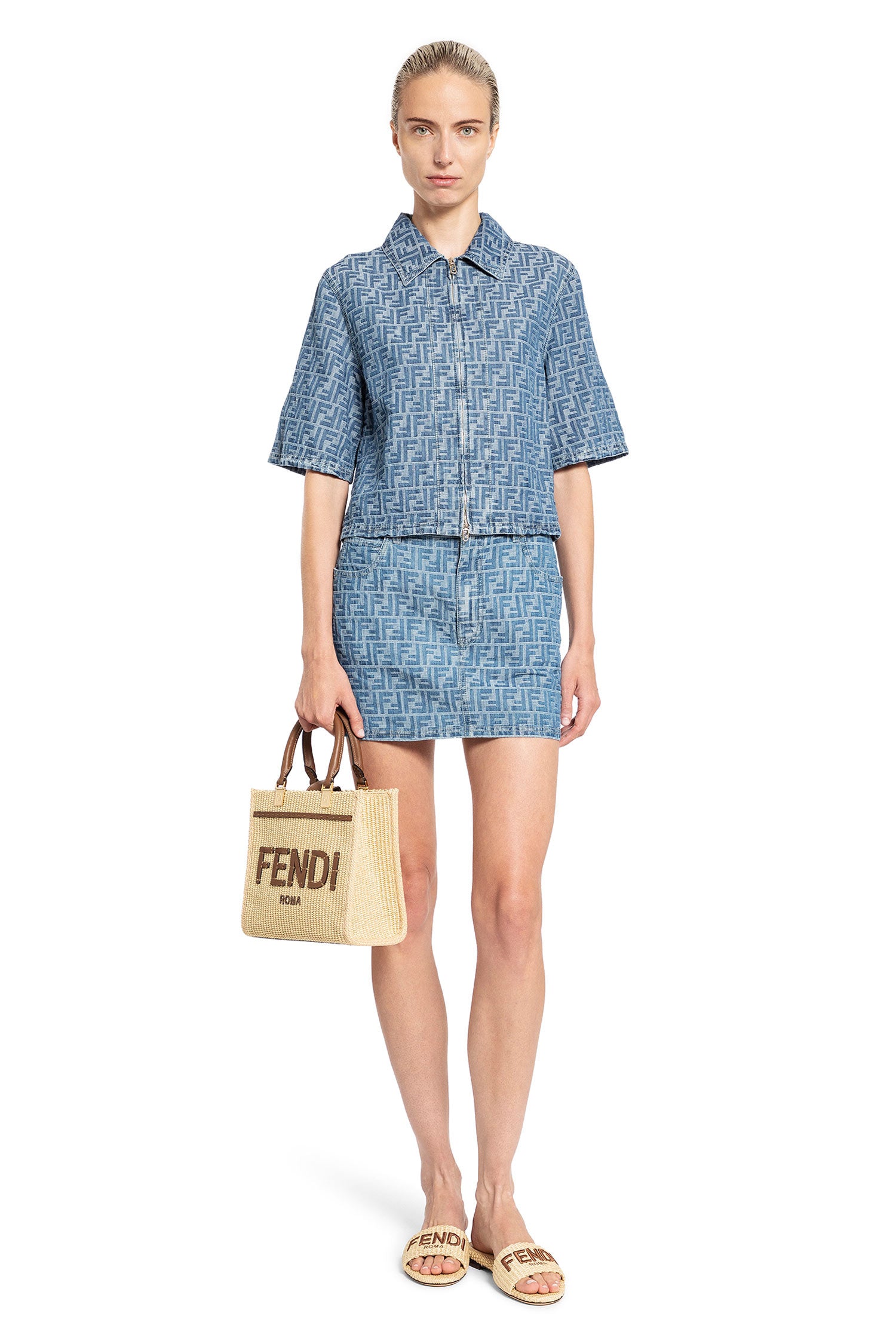 FENDI WOMAN BLUE SKIRTS