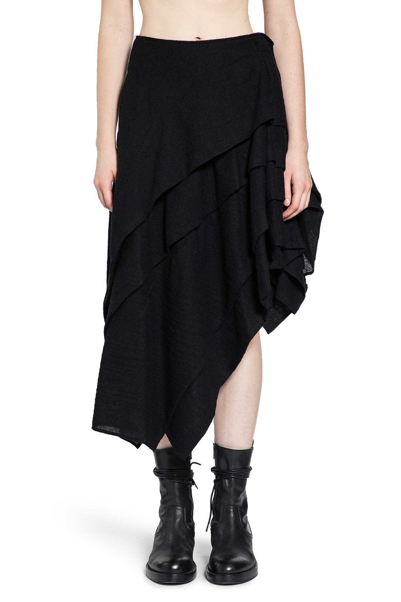Wool Gauze Tucked Stitch D Skirt