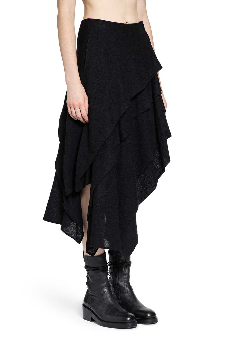 Wool Gauze Tucked Stitch D Skirt