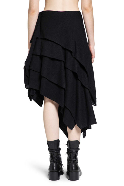 Wool Gauze Tucked Stitch D Skirt
