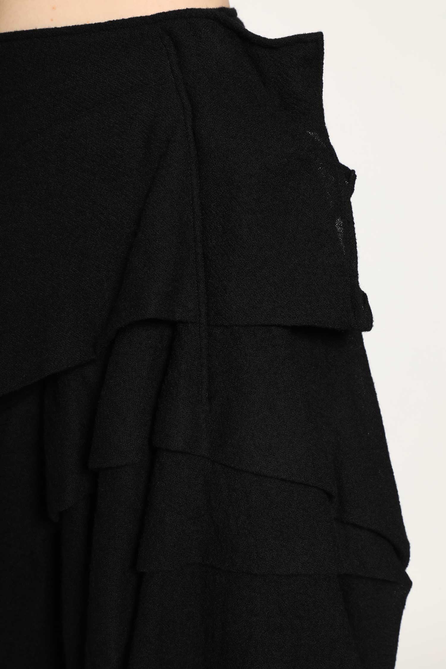Wool Gauze Tucked Stitch D Skirt
