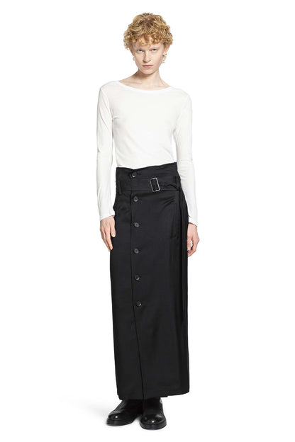 YOHJI YAMAMOTO WOMAN BLACK T-SHIRTS & TANK TOPS