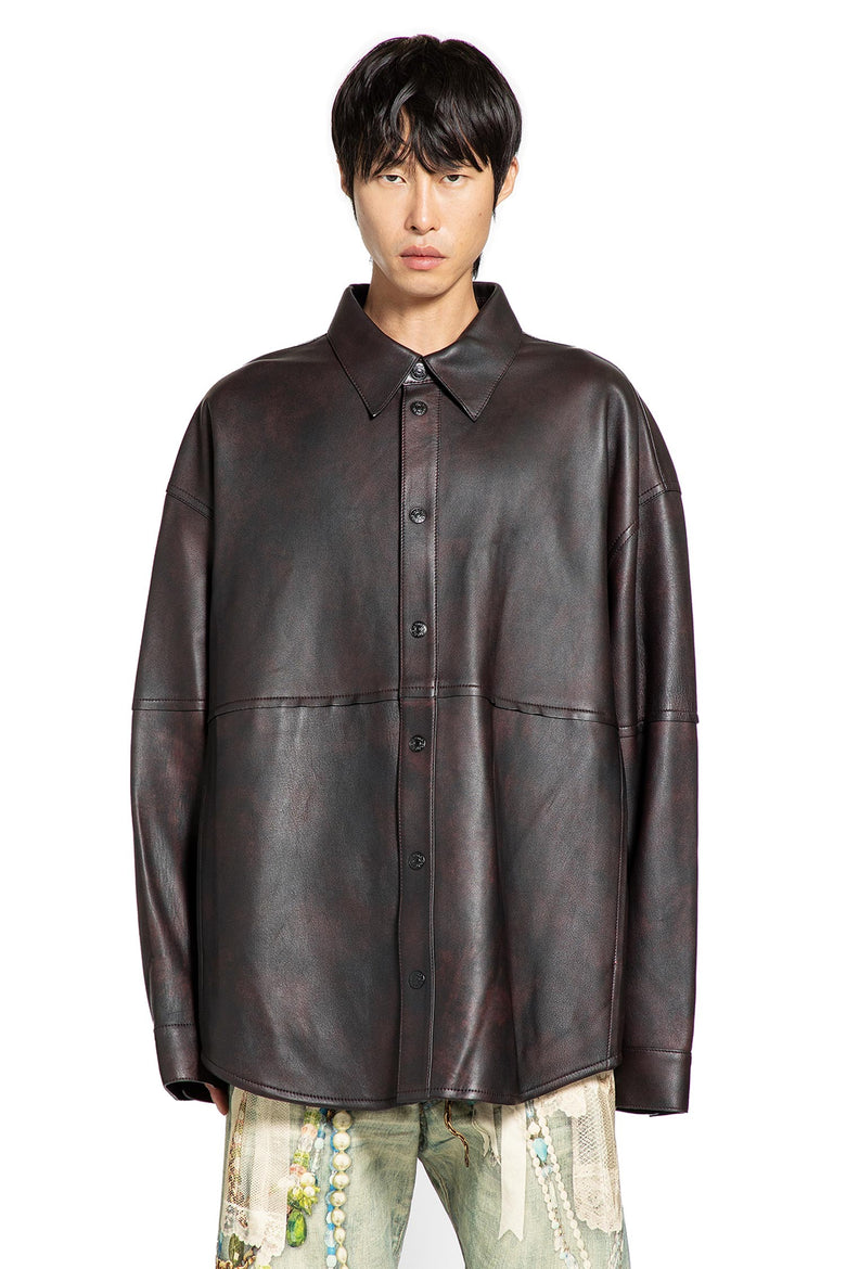 Chaqueta de camisa de cuero 