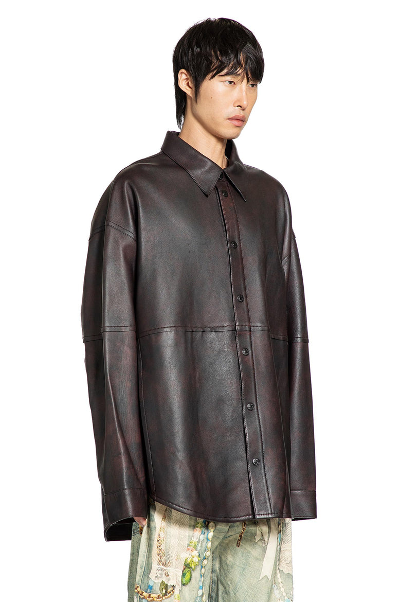 Chaqueta de camisa de cuero 
