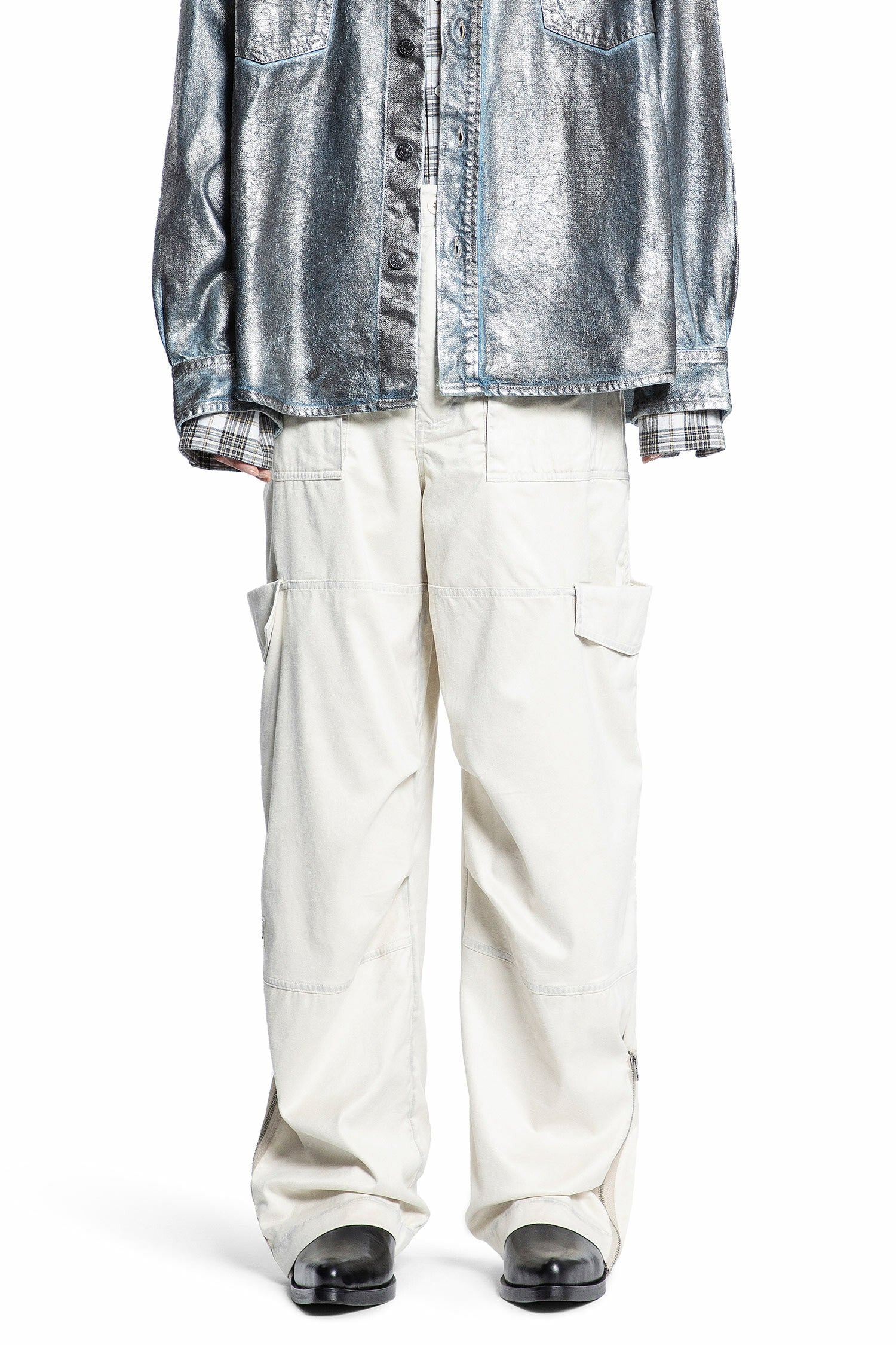 ACNE STUDIOS MAN OFF-WHITE TROUSERS