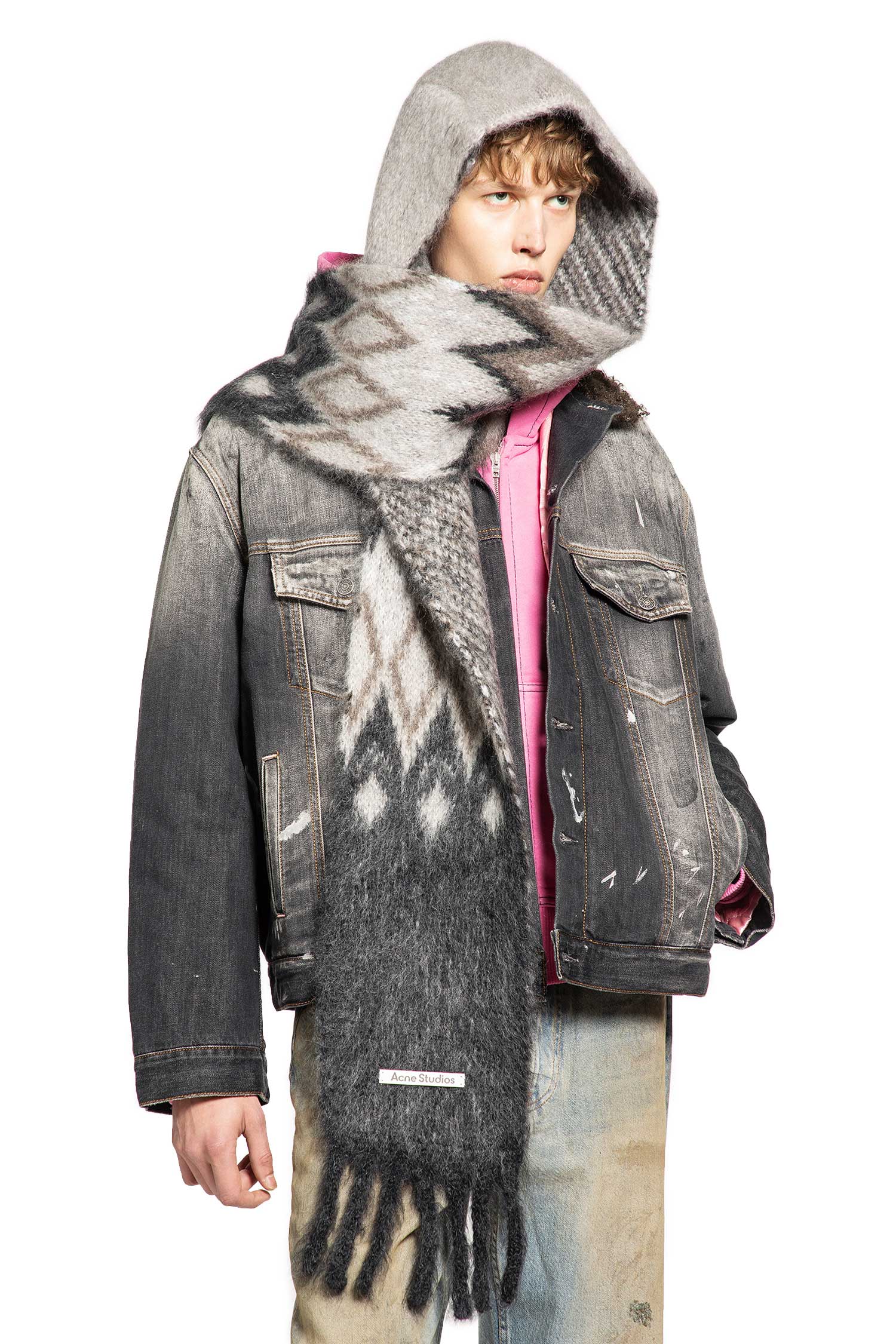 Mohair Scarf with Hood