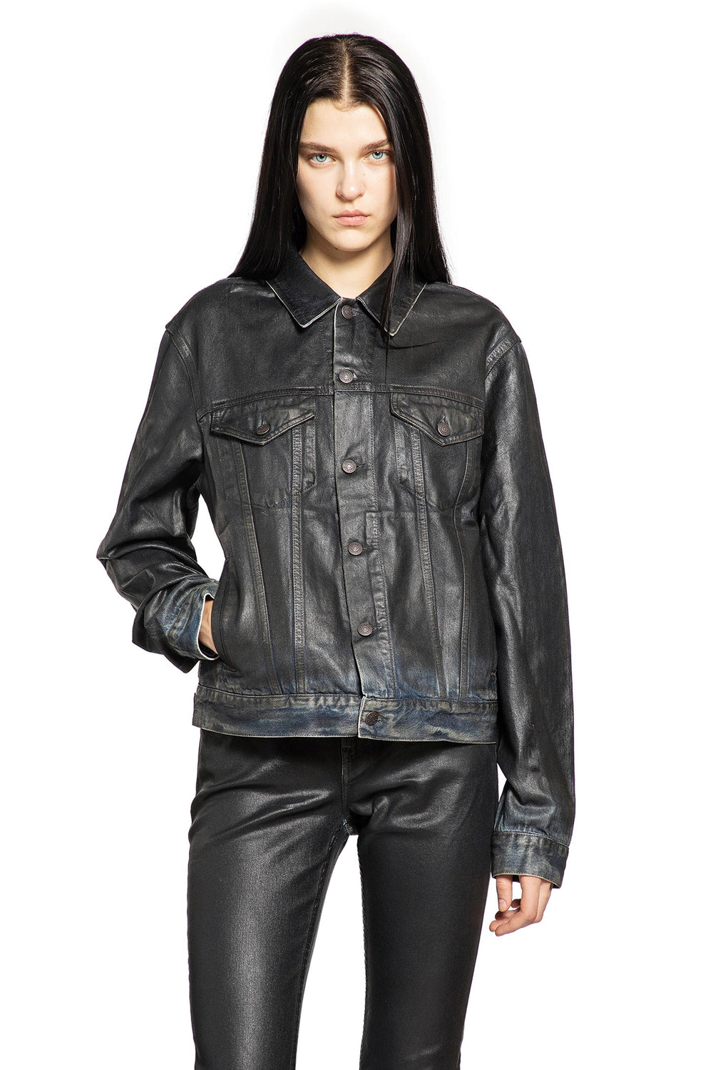 ACNE STUDIOS Coated Denim Jacket woman