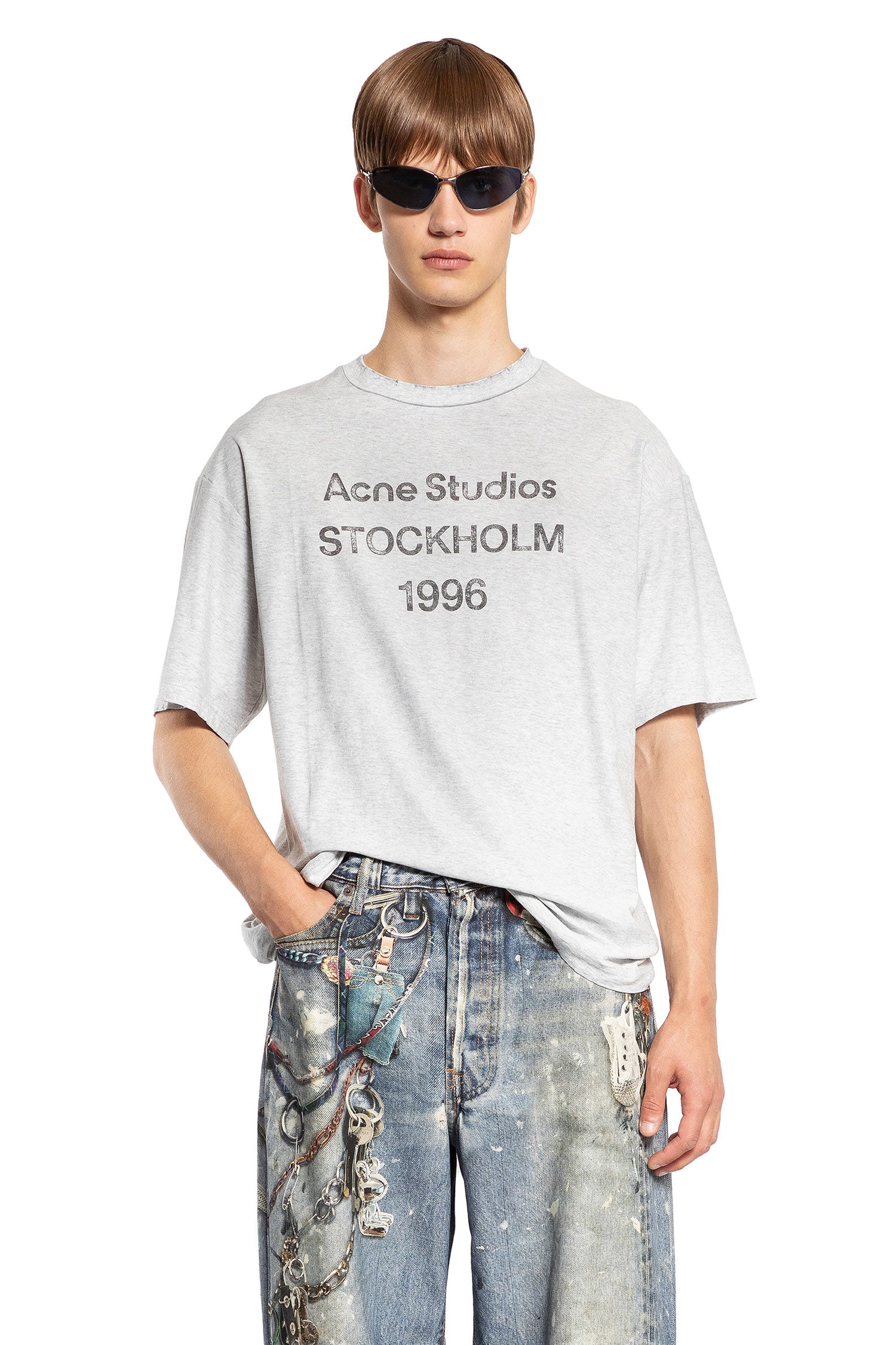 ACNE STUDIOS MAN GREY T-SHIRTS & TANK TOPS