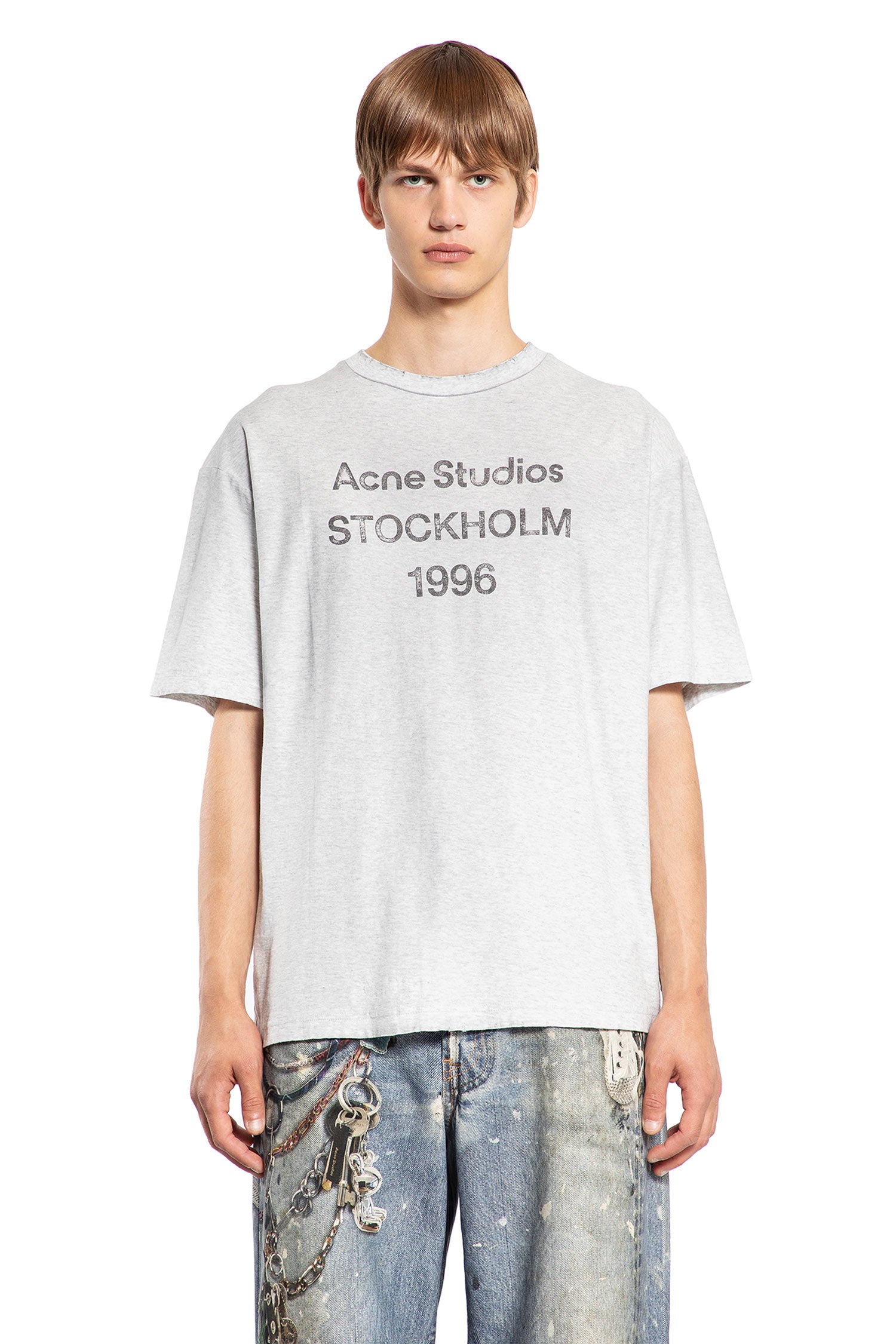 ACNE STUDIOS MAN GREY T-SHIRTS