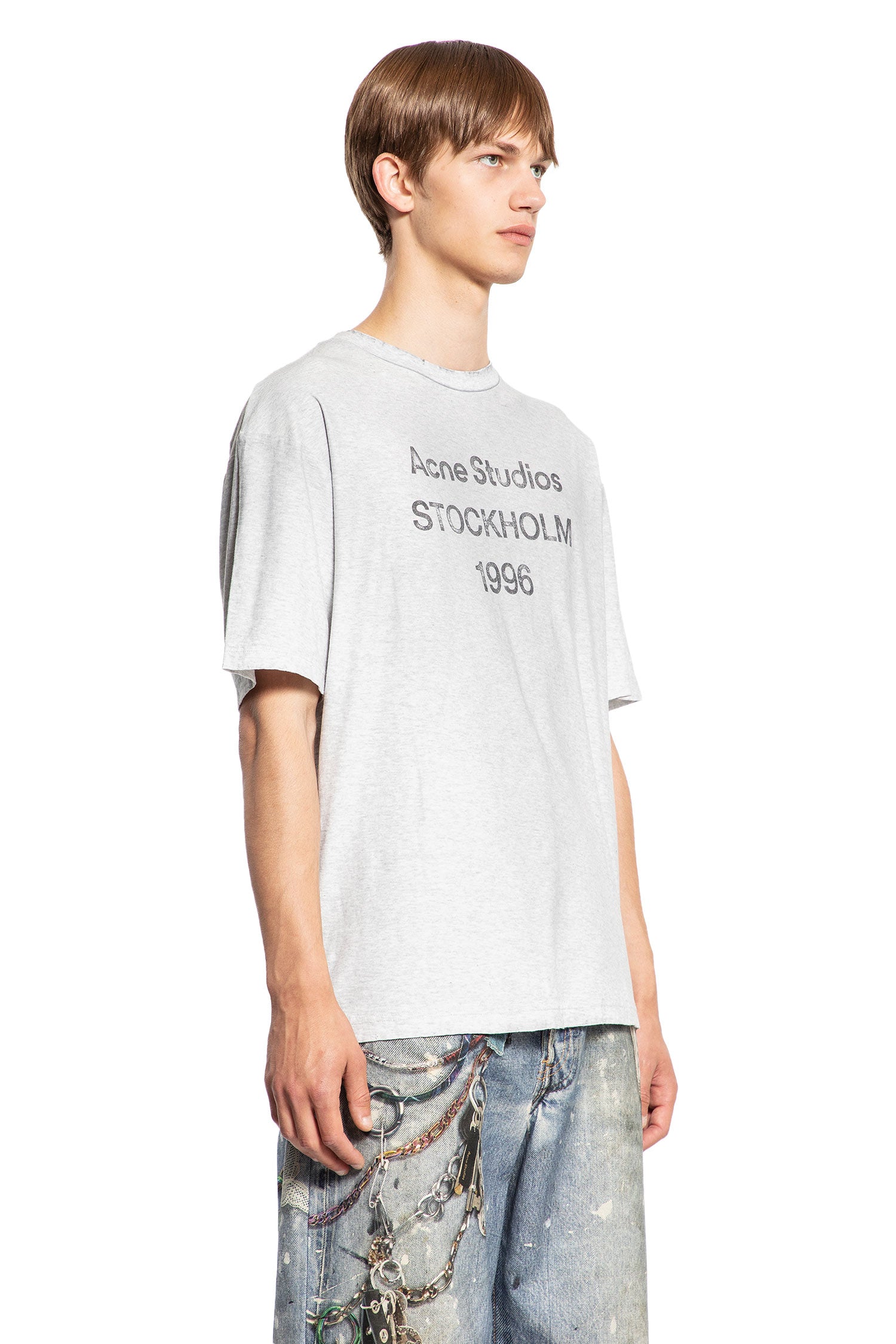 ACNE STUDIOS MAN GREY T-SHIRTS