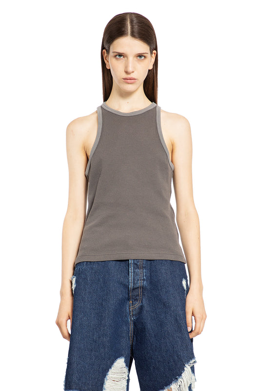 ACNE STUDIOS WOMAN GREY T-SHIRTS & TANK TOPS