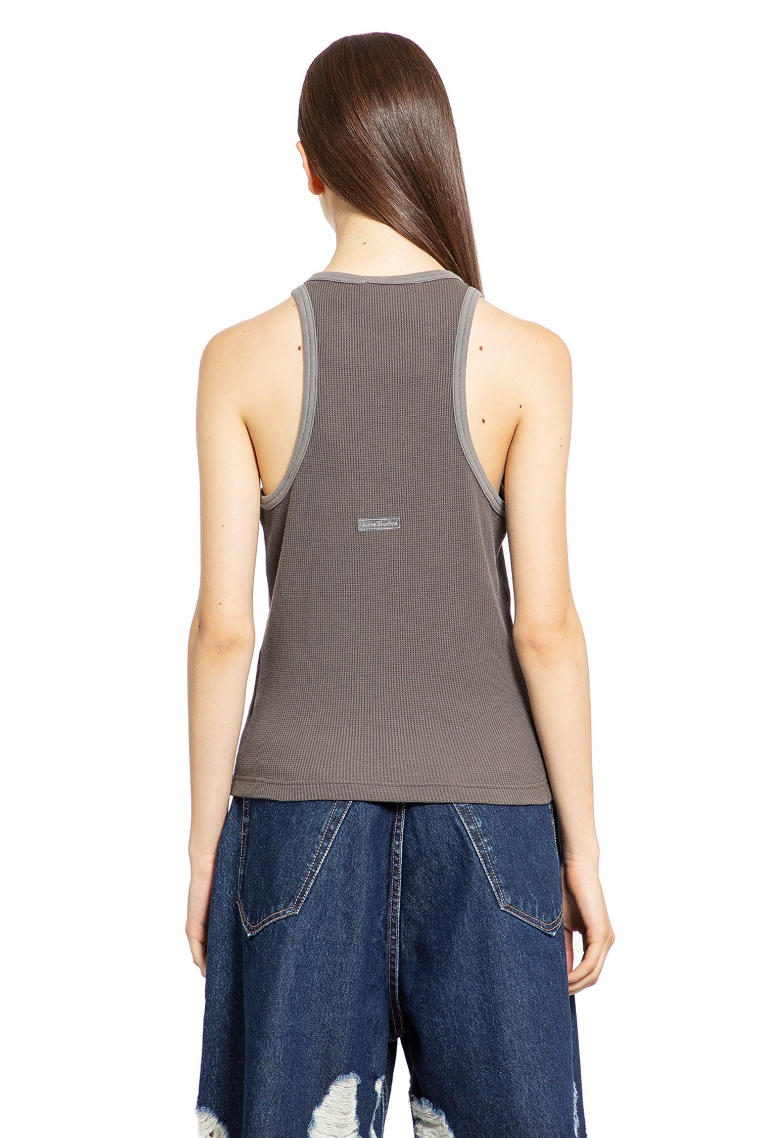 ACNE STUDIOS WOMAN GREY T-SHIRTS & TANK TOPS