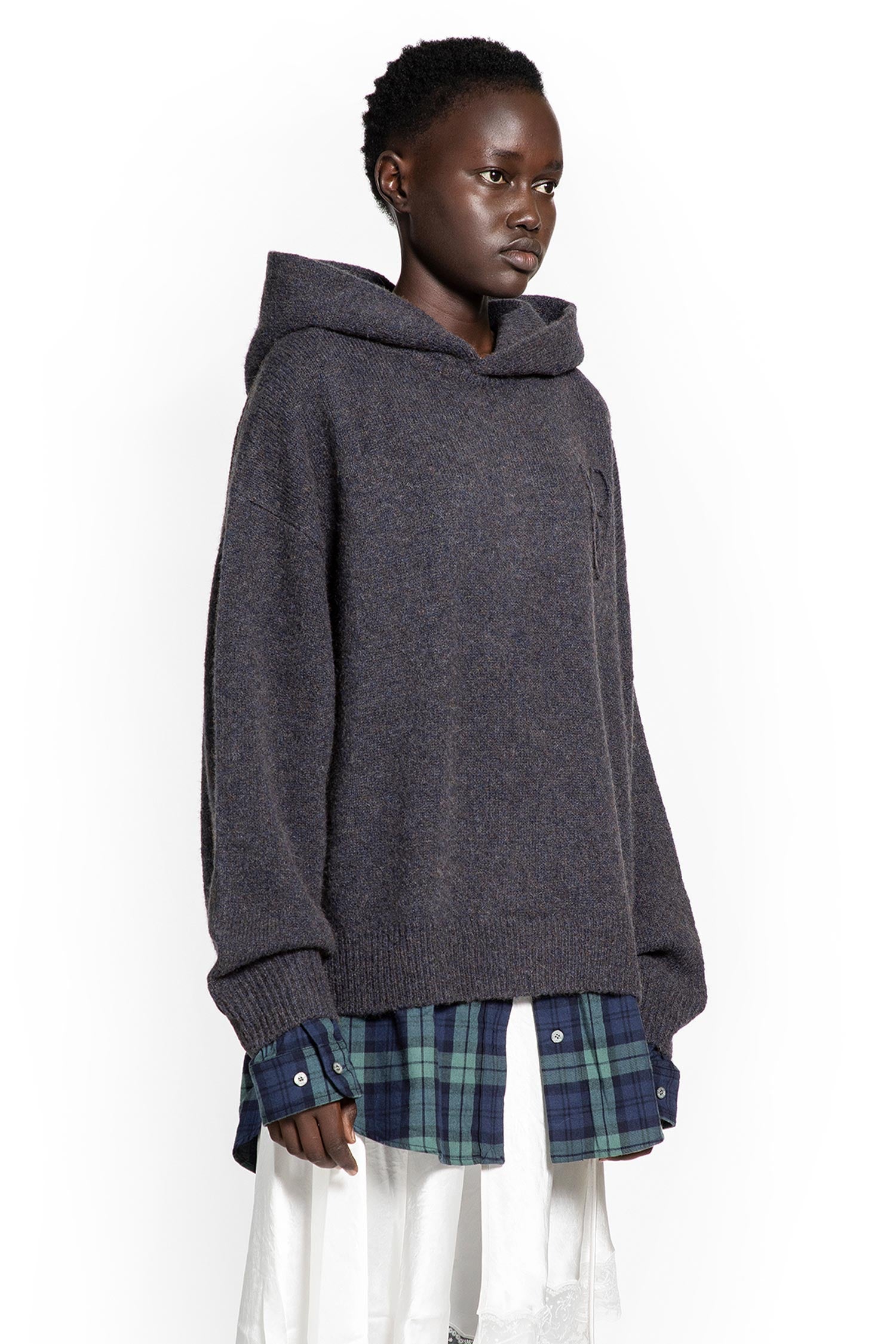Layered Wool Hoodie