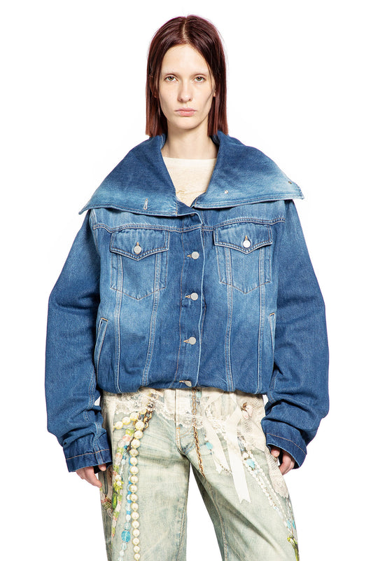 Crinkled Denim Jacket