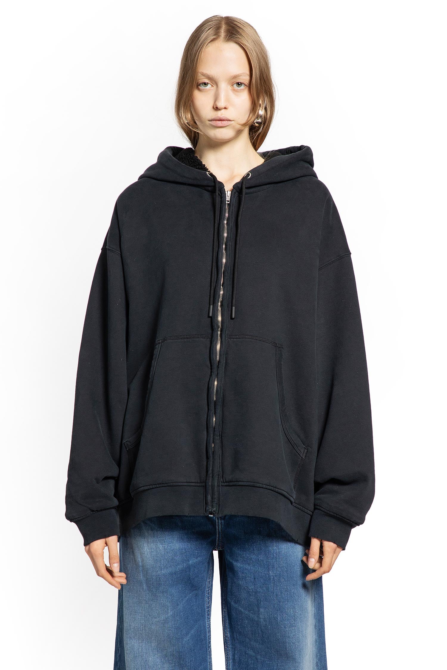 ACNE STUDIOS WOMAN BLACK SWEATSHIRTS