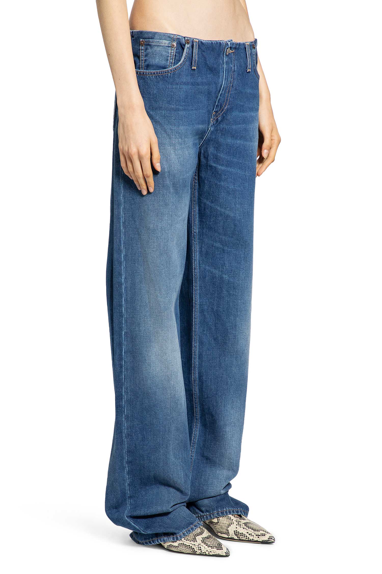 ACNE STUDIOS WOMAN BLUE JEANS
