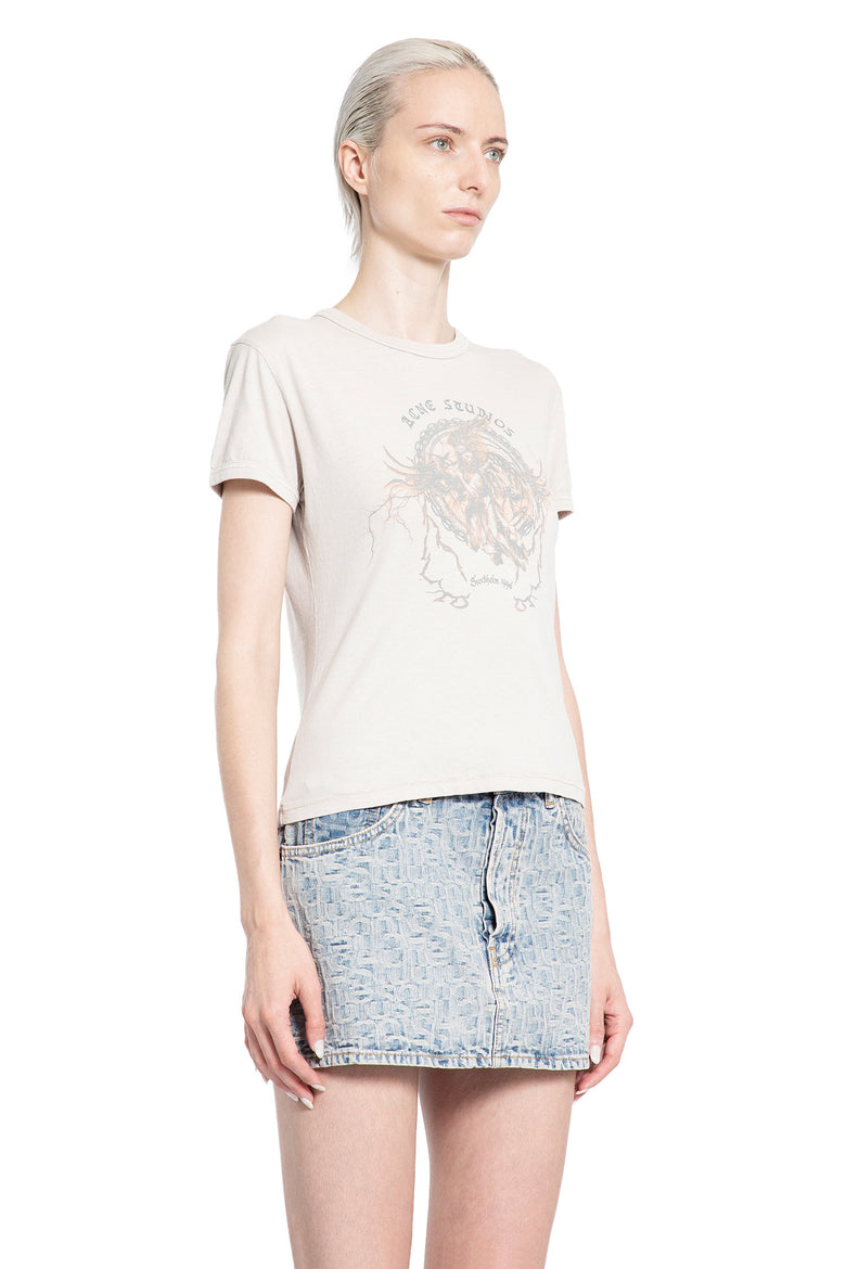 ACNE STUDIOS WOMAN GREY T-SHIRTS & TANK TOPS