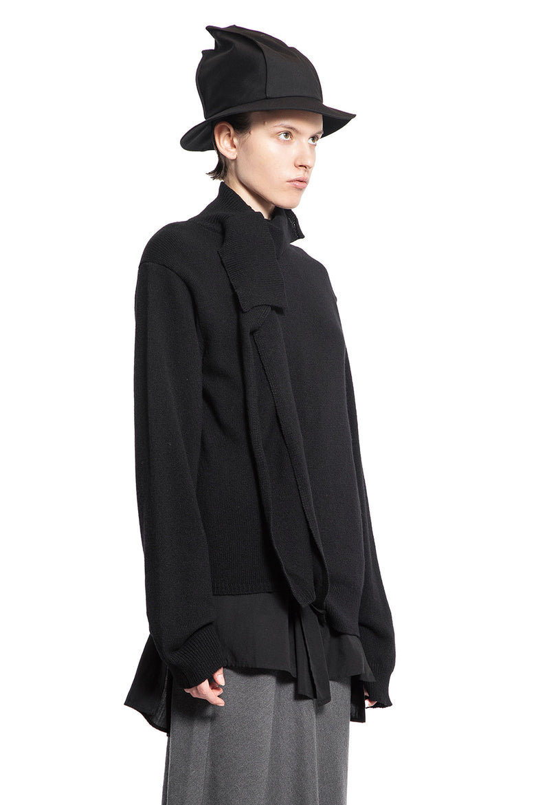 YOHJI YAMAMOTO WOMAN BLACK KNITWEAR