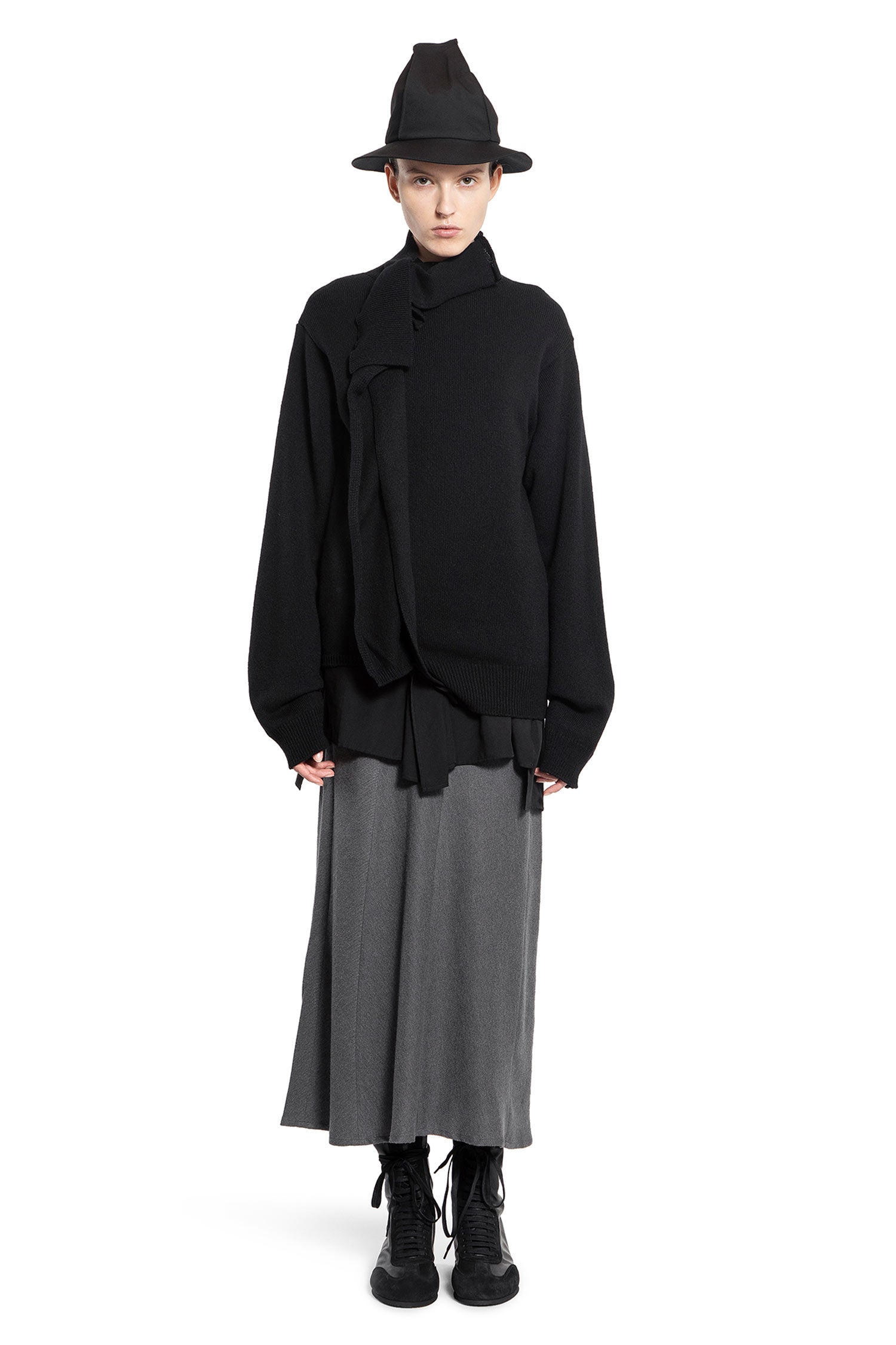 YOHJI YAMAMOTO WOMAN BLACK KNITWEAR