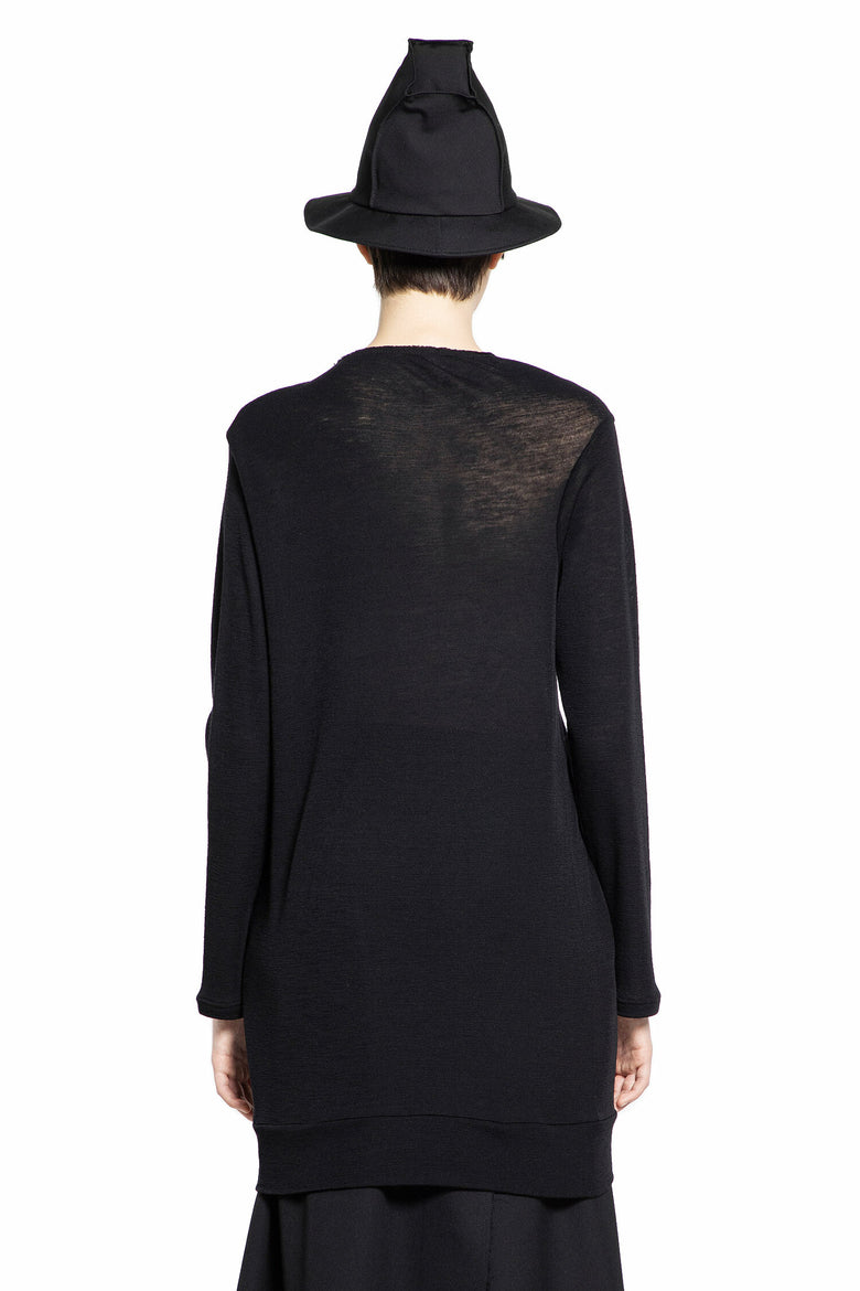 YOHJI YAMAMOTO WOMAN BLACK T-SHIRTS & TANK TOPS