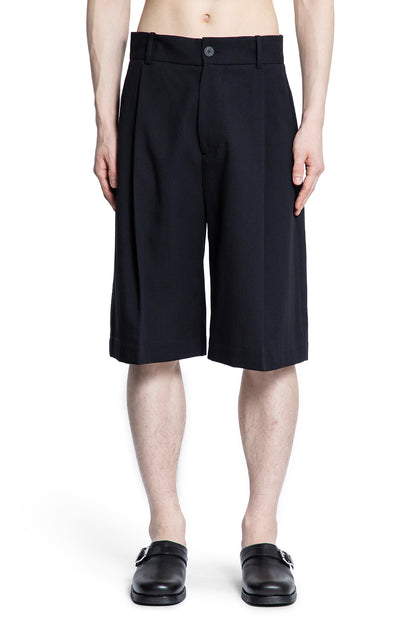 STUDIO NICHOLSON MAN BLACK SHORTS & SKIRTS