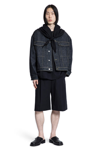 STUDIO NICHOLSON MAN BLACK SHORTS & SKIRTS